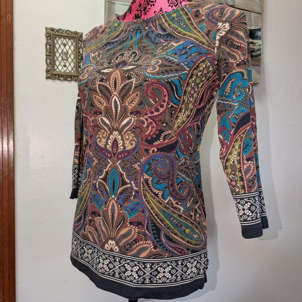 Rafaella Multicolored paisley print cotton Top